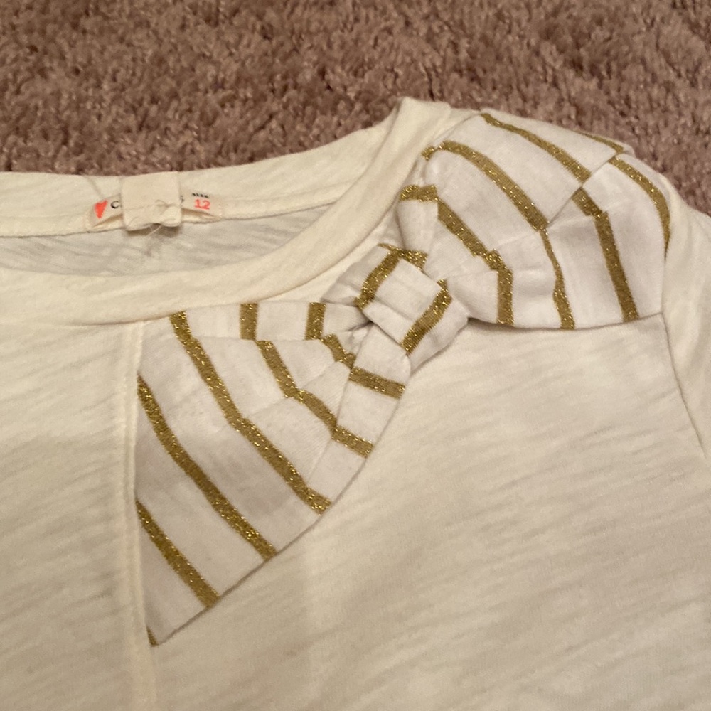 🤍Crewcuts cream top 3/4 sleeve🤍 - Picture 2 of 4